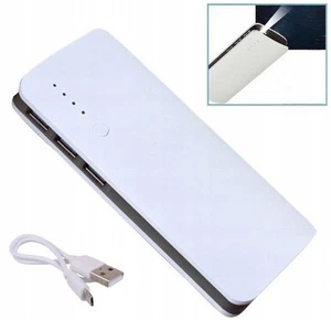 TASCHE POWERBANK 20000MAH TORCH MICRO-USB WEISS LED USB-A - Zdjęcie 1 z 16