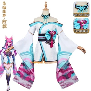 Game League of Legends LoL Spirit Blossom Ahri Women Cosplay Costume Comic Con - Picture 1 of 16