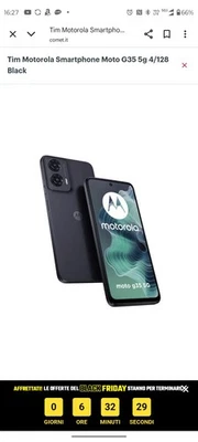 Smartphone MOTOROLA Moto G35 5G 4+128GB 6,72" Android Midnight Black - Immagine 1 di 3