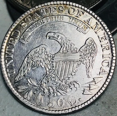 Moneda de medio dólar busto tapado 1829/7 50C detalle de alta calidad 90% plata de Estados Unidos CC27279 Foto 1 de 4