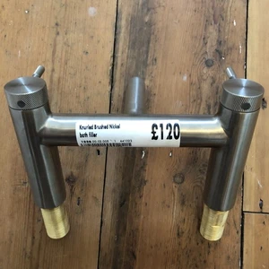 Knurled Mixer Bath Tap Brushed Nickel £120 New Solid Smooth And Well Made - Picture 1 of 6