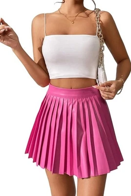 XS ROSA Patinador Cintura Alta Mini Acampanada Plisada Falda Corta Tenis Lápiz Falda B2 Foto 1 de 4