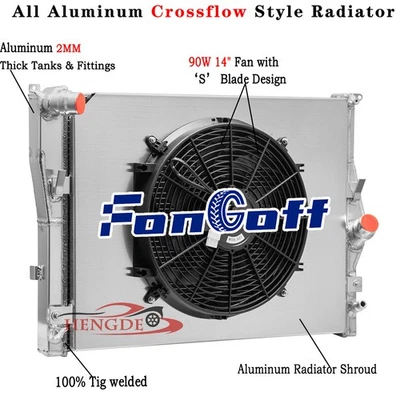 2 Row Radiator Shroud Fan For 2006-2013 BMW 328i 130i Z4 128i 323i 328xi 3.0L l6 Foto 1 de 4