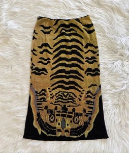 Falda Vivienne Tam Tigre Estampada Nylon De Colección Multicolor Talla 0/1 - Imagen 1 de 6