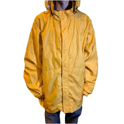 Vtg Y2K Gap Anorak Jacket Mens Hooded Nylon Ripstop Yellow Apocalypse Sz XXL - Image 1 of 4