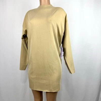 Kada NWT The Forever Funnel Neck Mini Dress Long Sleeve Lux Bodycon Stretchy - L - Image 1 of 4