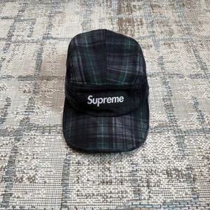 Supreme Black Plaid Camp Snapback Hat Cap Black RARE OG Authentic Vintage NDS DS - Picture 1 of 5