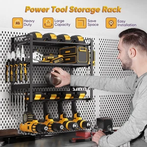 3 Ebenen Elektrowerkzeug Organizer Aufbewahrungsregal Akkuschrauber Werkzeugregal Halter - NEU - Bild 1 von 4
