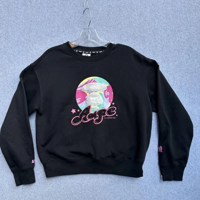 AAPE by A Bathing Ape Sweatshirt Mens XS Black Crewneck Chenille Pullover Logo - Image 1 of 4