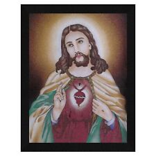 New God Jesus Christ Traditional Wooden Framed Painting Wall Art Decor