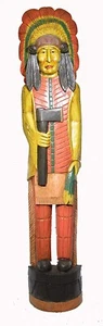 HUGE NEW INDIAN AXE CIGAR STORE CHIEF COWBOY STATUE 5 FT WESTERN STATUE ART W - Picture 1 of 5