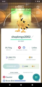 Pokémon Brillante Galarian Zapdos -- Sin registrar 1 molino SD - Imagen 1 de 1