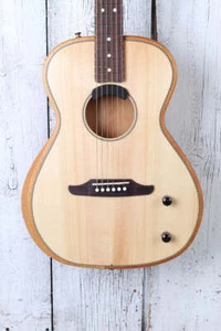 Fender Highway Series Parlor Acoustic Electric Guitar Natural w Deluxe Gig Bag - Picture 1 of 16
