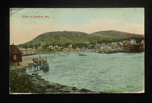 1913 Ansicht von Harbor Docks Piers Schiff im Trockendock Camden ME Knox Co Postkarte Maine - Bild 1 von 1