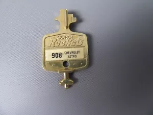 B158 Vintage 1969 Corgi With 908 UK Chevrolet Astro Key Gold Metal - Picture 1 of 2