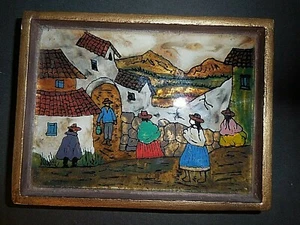 Painting on Glass from Caracas, Venezuela  3 1/2" X 5" - Picture 1 of 4