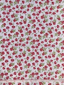 Rose and Hubble - Red and Pink Pansies Quilt Fabric - 3/4 Yard Piece - Picture 1 of 3