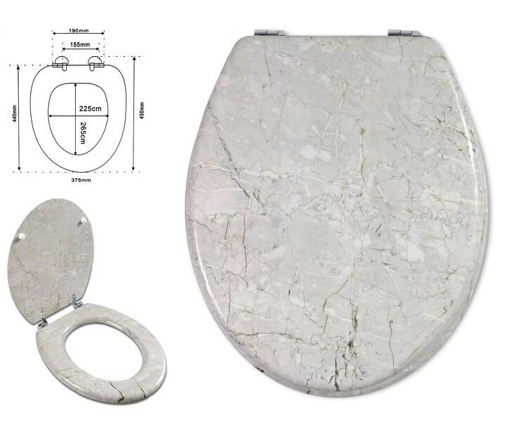 x CopriWater Copri Water Sedile WC Bagno Universale Cerniere Acciaio Marmo 3 dfh - Immagine 1 di 1