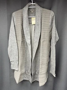 Felpa Cardigan Avvolgente Misto Tessuto Marca Lucky - Grigio - Medium - Nuova - Foto 1 di 14