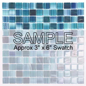 Glass Swimming Pool Tile Seven Seas Bathroom Wall Backsplash Sapphire Blue - Picture 1 of 2