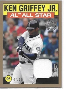 Topps BB '86 2021 Topps All Star Relics Gold Ken Griffey Jr. 47/50 Mariners - Imagen 1 de 2