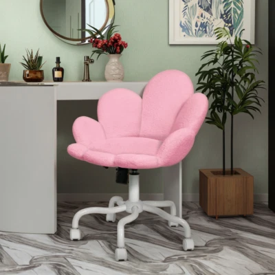 Linda silla de tocador de pétalos giratoria para computadora sillas para niñas Foto 1 de 4