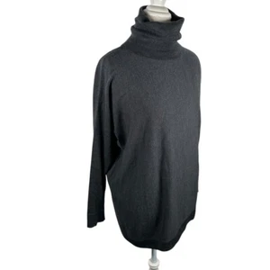 Eileen Fisher anthrazitgrauer Pullover asymmetrischer Saum Merinowolle künstlerisch Gr. XS - Bild 1 von 8
