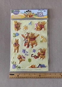 Disney Winnie The Pooh 3D Stickers, Sheet Is 10” X 7 1/2” & Has 15 Stickers, New - Picture 1 of 4