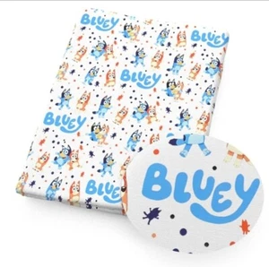 Bluey FAUX LEATHER SHEET 8" X 12" Cartoon 1242355 Dog SMOOTH TEXTURE - Picture 1 of 1