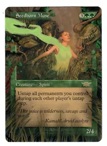 Seedborn Muse Altered Full Art MTG Retro Frame Legions Hand Painted Green CEDH - Picture 1 of 1