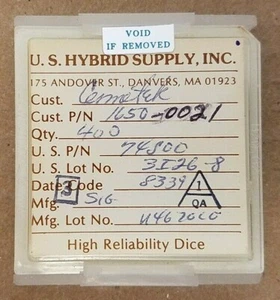 400 piezas Troquel Form 74S00 Cermetek Quad puerta NAND de 2 entradas IC Signetics HP 1650-0021 - Imagen 1 de 4