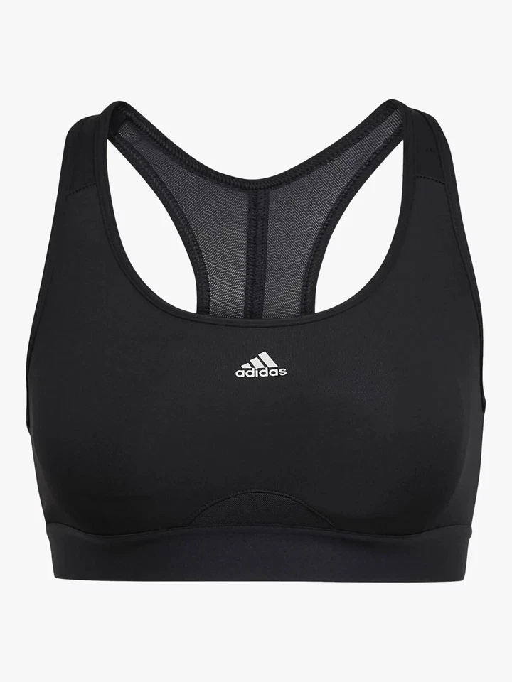 Adidas Black PowerReact Med-Support Women Padded Training Bra Size 44AC