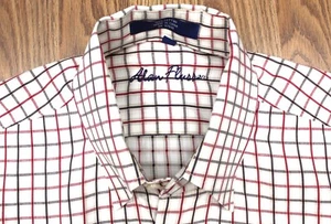 ALAN FLUSSER REGULAR FIT 100% BAUMWOLLE HEMD WEISS KARIERT Gr. LARGE, L - Bild 1 von 4