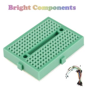Solderless Prototype Breadboard (170 Points) + 65 Jumper Wires - Green - Picture 1 of 1