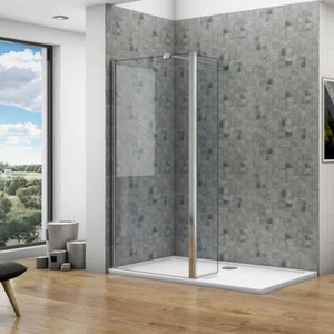 8mm NANO Walk In Wet Room Shower Enclosure Glass Screen & Optional Flipper Panel - Picture 1 of 62