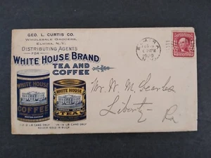 New York: Elmira 1909 Curtis White House Coffee Both Sides Advertising Cover - Picture 1 of 2