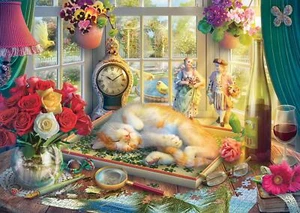 Rompecabezas Schmidt Tiempo con Gato (1000 Piezas) - Imagen 1 de 2