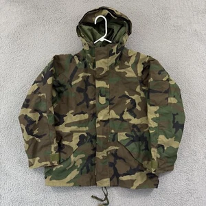US Military ECWCS Cold Weather Parka Men M Short Woodland Camo Goretex Jacket - Picture 1 of 12