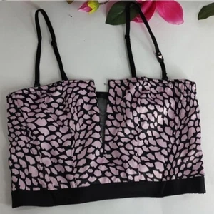 Victoria's Secret Bustier Korsett M sehr sexy Lippen Lavendel Schwarz Bralette Top - Bild 1 von 7