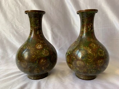 Antique Beautiful Chinese 2 Cloisonne Vases in 19th Century - Image 1 of 4