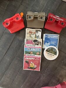 Vintage Lot Of 3 View-masters  Sawyers gaf & 21 Pictures  Disney, Peanuts,Snoopy