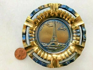 Vintage Souvenir Metal Ashtray Paris France Eiffel Tower EXCELLENT! - Picture 1 of 2