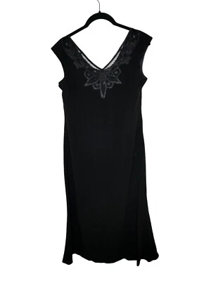 NWT Lauren Ralph Lauren Womens Midi Dress 8 Lace Trim Neckline B Neck and Back - Image 1 of 4