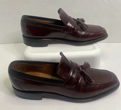 ALLEN EDMONDS Biscayne Vintage Años 80 Borla Estilo Mocasín Zapatos 8.5 B Borgoña Foto 1 de 4