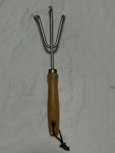 Garden Hand Tool Cultivator Wood Handle 13” H. - Picture 1 of 6