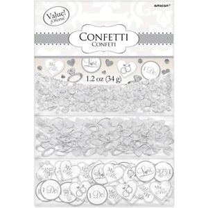Decorazioni Tavola Fidanzamento Festa Matrimonio Argento Mr & Mrs I Do Confetti 14g - Foto 1 di 2