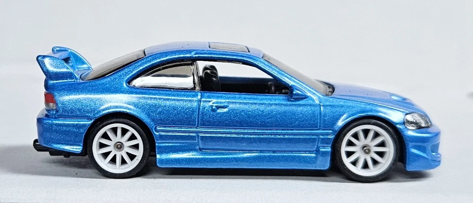 PERSONALIZADO Hot Wheels Honda Civic Si Fábrica Azul Fresco PILOTOS REALES Foto 1 de 1