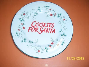 "PFALTZGRAFF WINTERBERRY Navidad "GALLETAS PARA SANTA"" PLATO TOTALMENTE NUEVO Pegatinas - Imagen 1 de 3