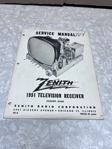 Zenith Manual de Servicio TV-8 1951 Receptor de Televisión Chasis 20H20 - Imagen 1 de 3