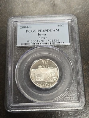 2004-S Iowa Statehood Quarter Silver Proof PR69DCAM PCGS Graded 25C - Image 1 of 4